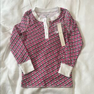 NWT Roller Rabbit Pink Skull Print Long Sleeve Shirt 2Y